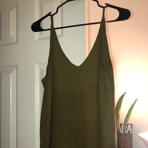 Olive Green Spaghetti Cami Top